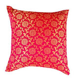 Set of 10 Flower Embroidered Square Polyester Blend Cushion Cover (Multicolour)